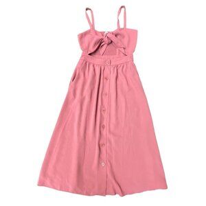 Wilfred Sz 0 Dress Adelia Tie Front Sundress Cut Out Sleeveless Pink Aritzia
